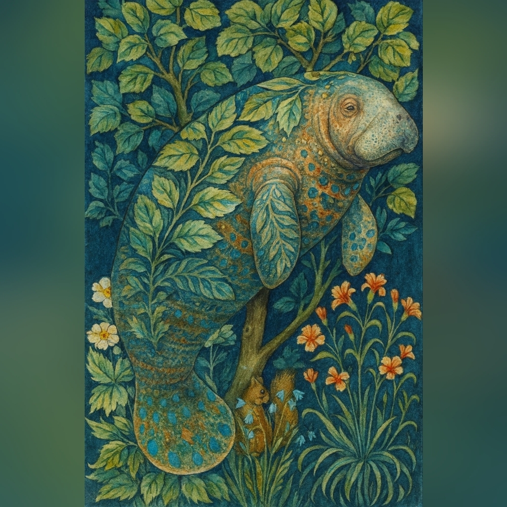 Manatee Wallflower Art Print